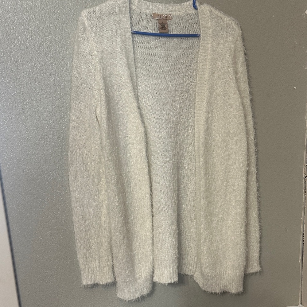 Fresh Ivory Open-Front Cardigan